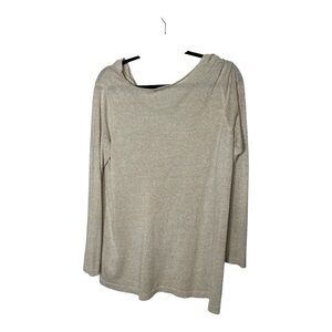 Shimmering party Cream Long Sleeve sweater Top,
